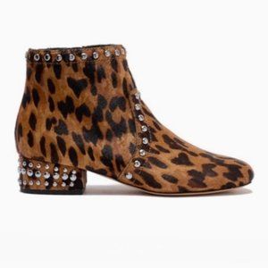 NEW Sam Edelman Lorin Studded Leopard Ankle Boots CALF HAIR SZ-6.5